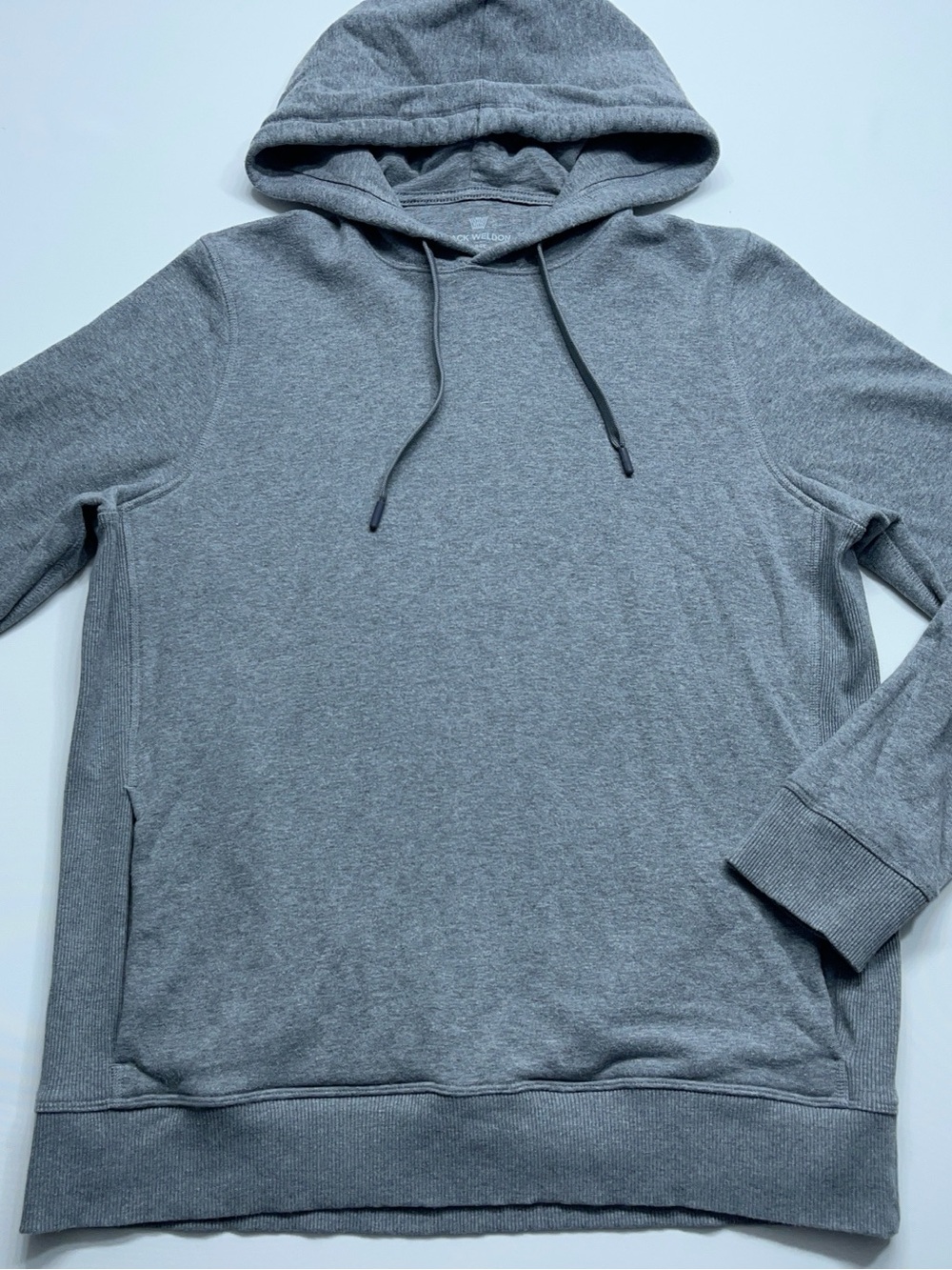 Mack Weldon Ace Hoodie Mens Large Gray French Terry Pullover Stealth Pockets